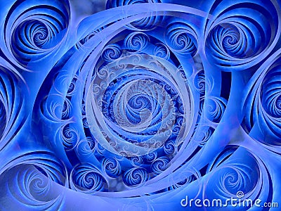 Wispy Blue Spirals Pattern Stock Photo