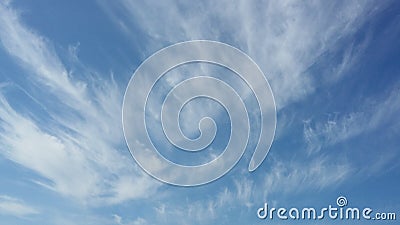 Wispy Cirrus Clouds tell of high winds to come? Stock Photo