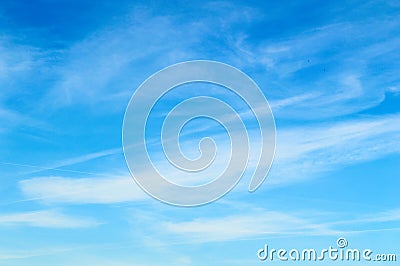 Wispy clouds against a beautiful blue sky Stock Photo