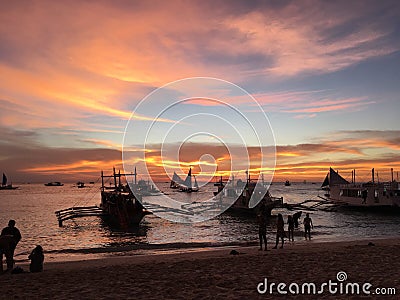 Wispy sunset Stock Photo