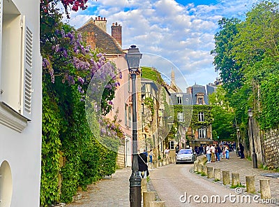 Charming artsy town of Montmartre in Paris Stock Photo