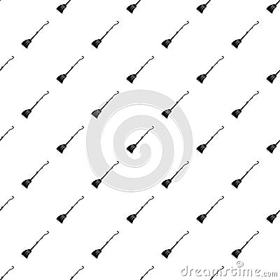 Witch broom pattern, simple style Vector Illustration