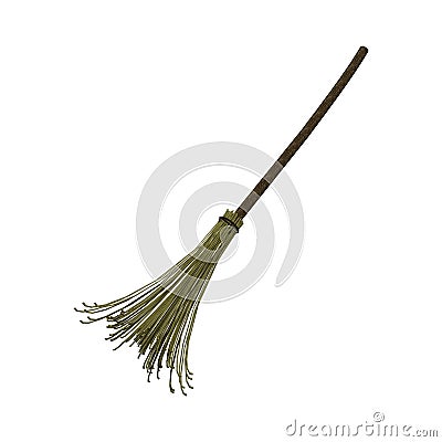 Witch Broomstick Stock Photo
