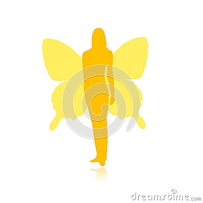 Witch with butterfly wings Vector Illustration