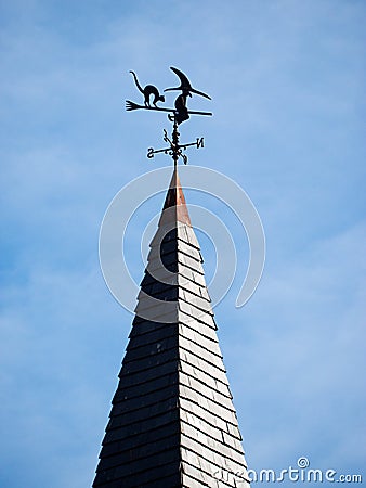 Witch and cat weathervane Stock Photo