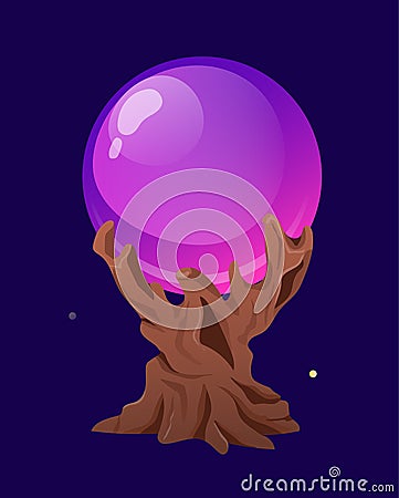 Witch crystal balls concept Vector Illustration