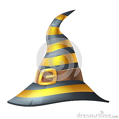 3d witch hat halloween children costume kid masquerade party cartoon icon vector illustration Vector Illustration