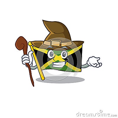 Witch flag jamaica character shaped on mascot Vector Illustration