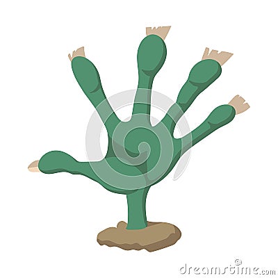 Witch green hand icon, cartoon style Stock Photo