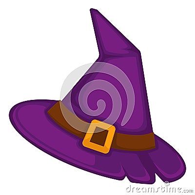Witch hat for halloween celebration, headwear of magician Vector Illustration