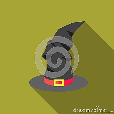 Witch hat icon, flat style Cartoon Illustration