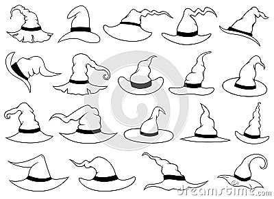 Witch hats isolated Vector Illustration