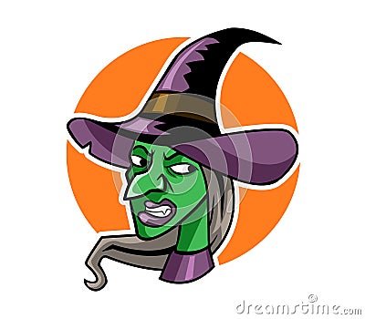 Witch Head Vector Illustration