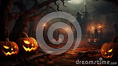 Of witch with long hair holding pumpkin Stock Photo