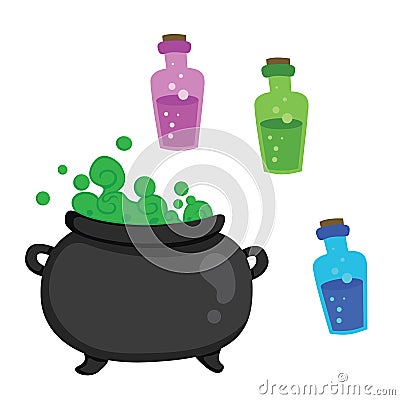 Witch Magic Potion Illustration Vector Clipart Vector Illustration