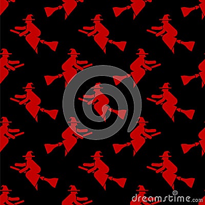 Witch pattern seamless. hag background. hex texture Vector Illustration