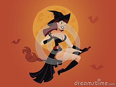 Witch pinup Stock Photo