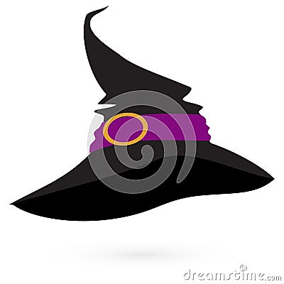 Witch's hat on white background, vector Vector Illustration