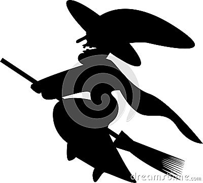 Witch Silhouette Clipart Vector Illustration