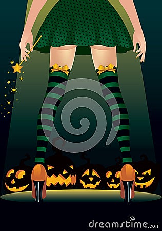 Witch stripper Vector Illustration