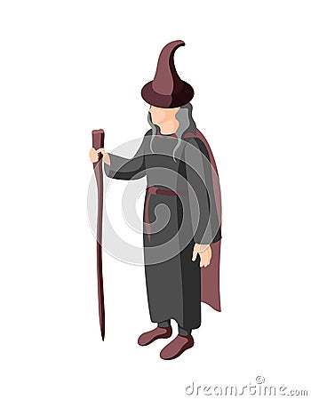 Witch Suit Masquerade Composition Vector Illustration