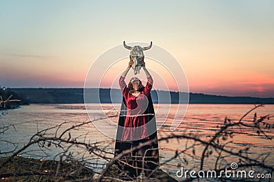 Witch on a swamp Stock Photo