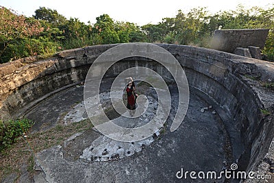 Witch woman sunset Stock Photo