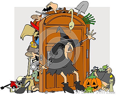 Witches closet Cartoon Illustration