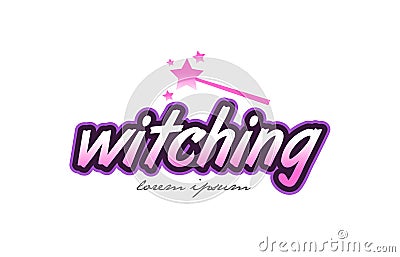 witching word text logo icon design concept idea Vector Illustration