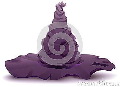 Witchs hat. Halloween accessory object Vector Illustration