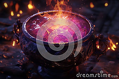 Witchs Potion Cauldron A witchs cauldron Stock Photo