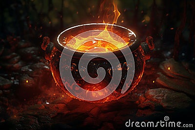 Witchs Potion Cauldron A witchs cauldron Stock Photo