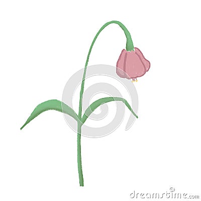 Wither sad flower, wilted, depressed, unhappy, unhealthy, bad emotion, stressed Vector Illustration