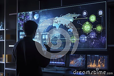 Analytical Insights: Capturing the Scientist's Journey in Computing, Analyzing, and Visualizing Complex Data. Generative AI Stock Photo