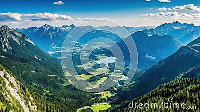 Aerial Splendor: Majestic German Alps Stock Photo