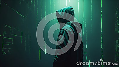 Binary Eclipses: The Enigmatic Code Weaver. Generative AI Stock Photo