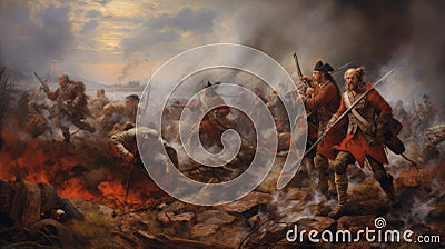 Epic Conflict: A Dramatic Painting Depicting the Battle of Culloden Stock Photo