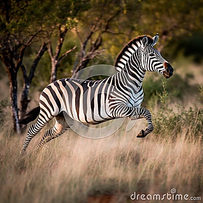 Zebras in Motion: A Playful Stampede Stock Photo