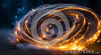 Starlit Smoke Dance Stock Photo