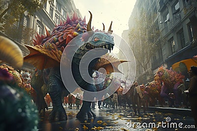 Witness a parade of fantastical creatures Stock Photo