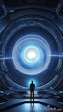 DataEclipse Odyssey Unleashed: Tomorrow's QuantumQuotient Journey. AI generate Stock Photo
