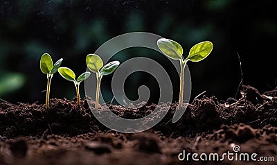 Witnessing growth of plant seedlings is truly amazing Creating using generative AI tools Stock Photo