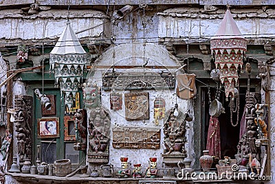 Witnessing rural Indian Himalayan life at a Ladakh Houses of old world Himalayan charm with historical artefacts as decorations. Stock Photo