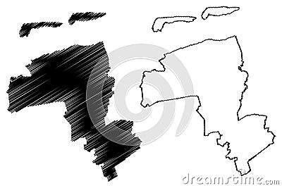 Wittmund district Federal Republic of Germany, rural district, State of Lower Saxony map vector illustration, scribble sketch Vector Illustration