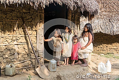 Wiwa Indian Family Editorial Stock Photo