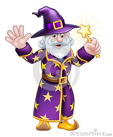 Wizard Cartoon Character Vector Illustration