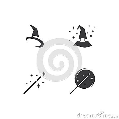 Wizard character element logo Vector Illustration