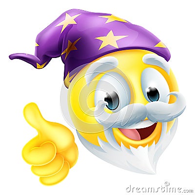 Wizard Emoticon Face Emoji Cartoon Icon Vector Illustration