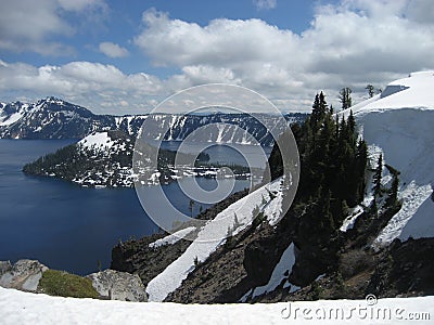 Wizard Island - Crater Lake Stock Photo