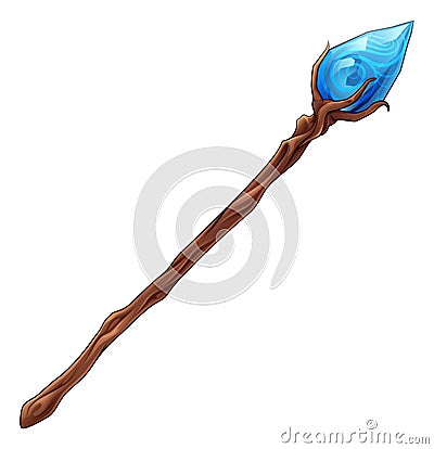 Wizard Staff Witch Halloween Wizards Magician Wand Vector Illustration